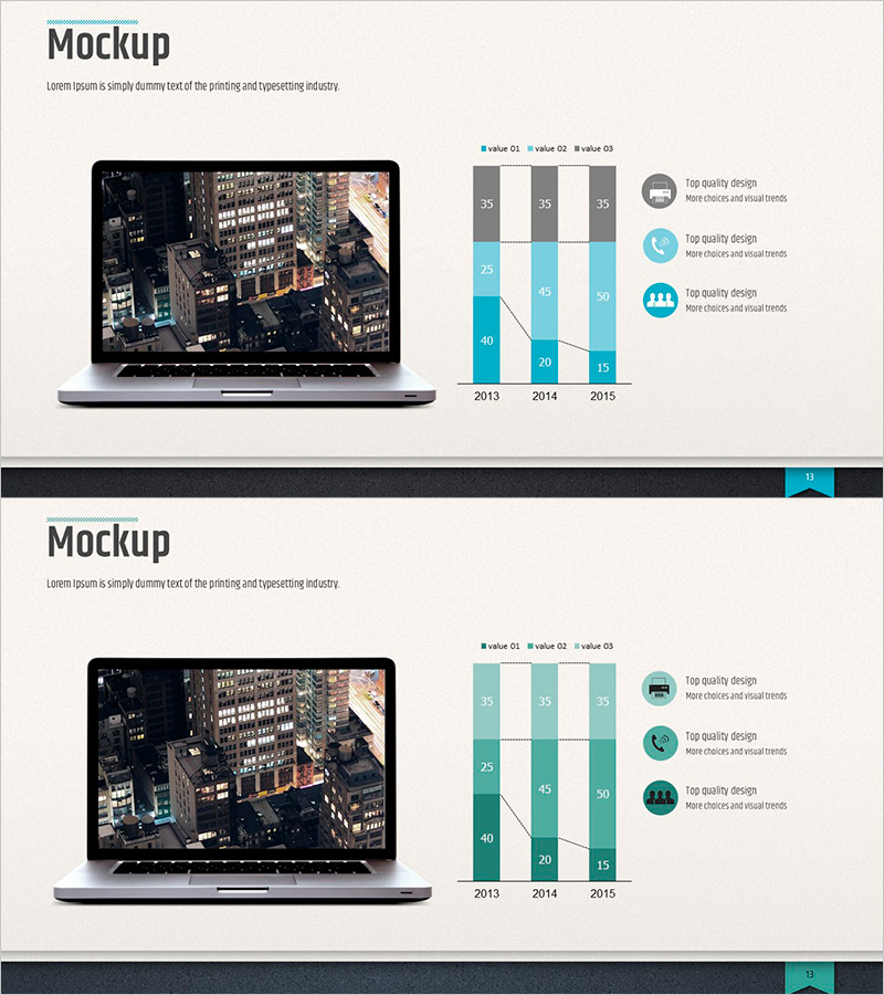 모던 비즈니스 PPT 템플릿 – 사업 추진 전략과 시장 분석
