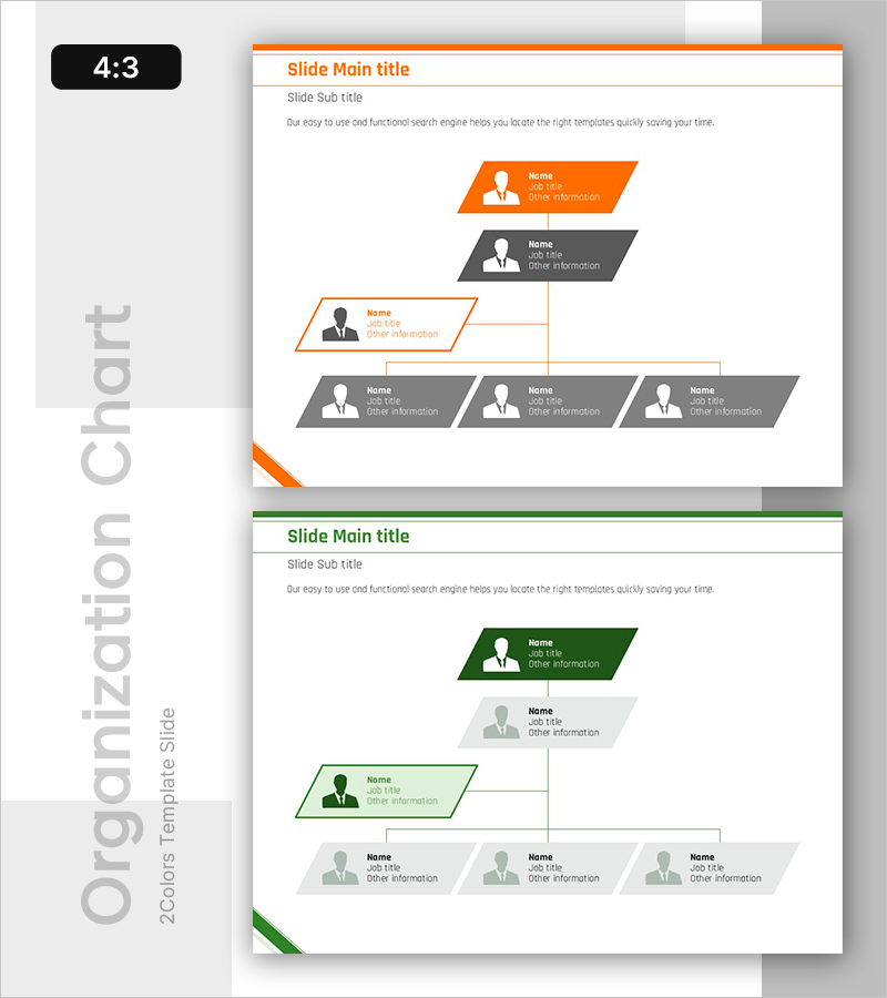 사선박스형 조직도로 구조적인 관계 표현