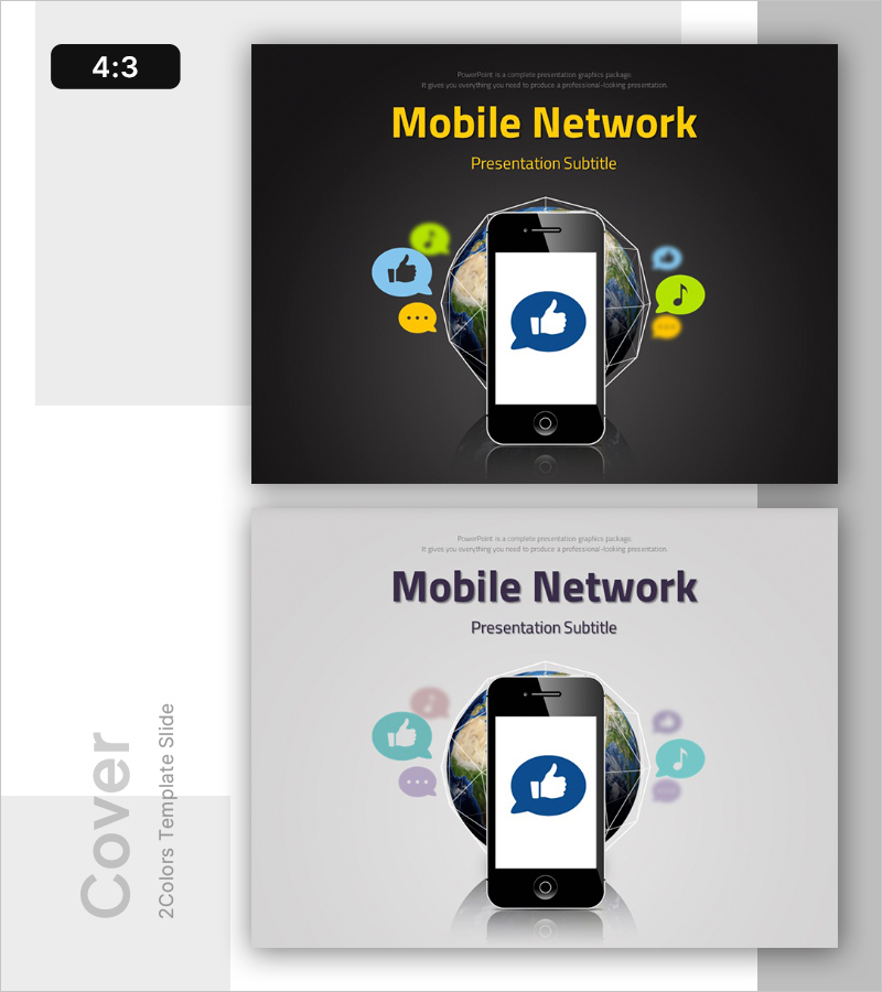 모바일 네트워크 PPT 표지 – 혁신과 연결성