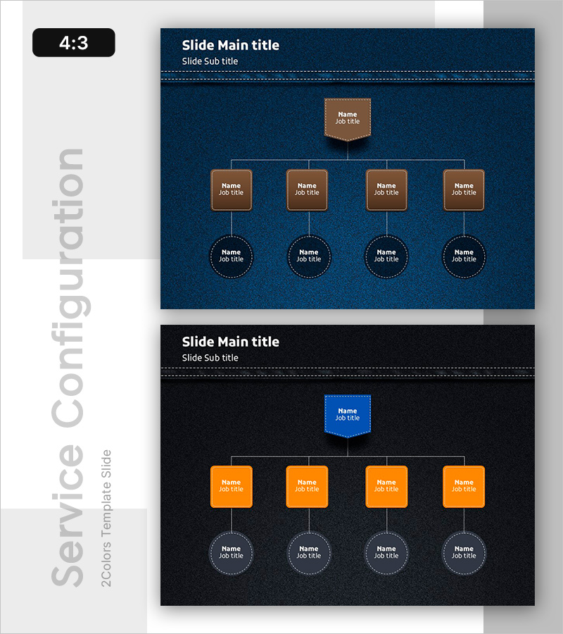 데님 PPT 조직도 - 모던하고 세련된 심플 디자인