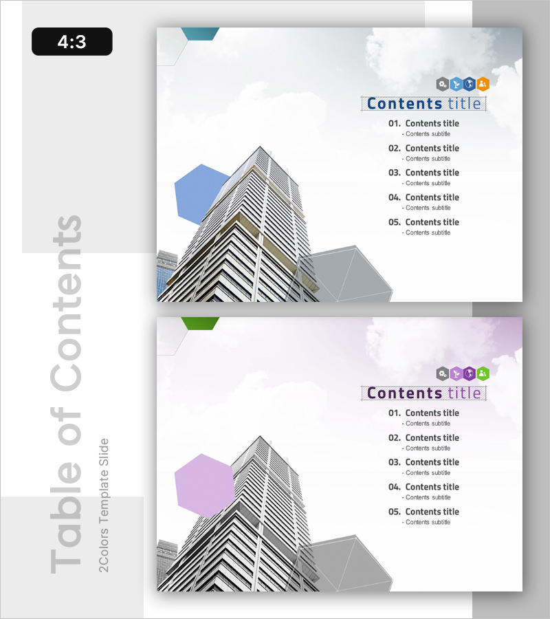 육각형 구성 기반 목차 – 시각적 흐름의 배치