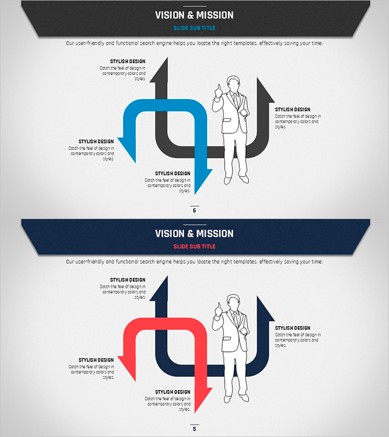 비즈니스 플랜 프레젠테이션 템플릿 - 비전과 미션
