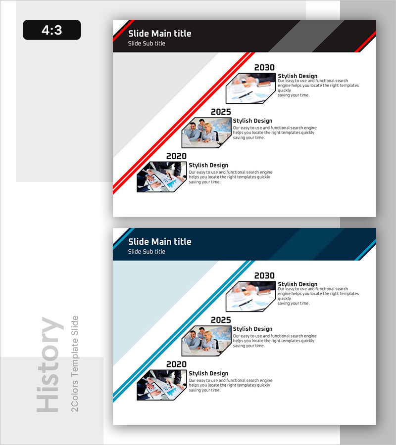 역동적인 라인패턴의 히스토리 슬라이드