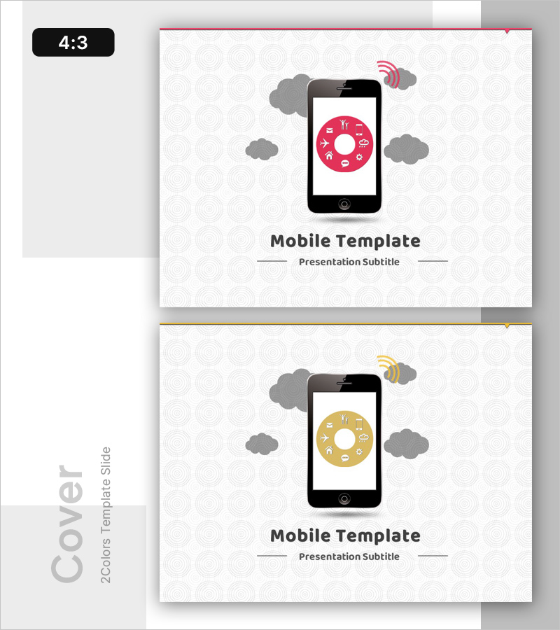모바일 전화 앱 소개 템플릿 표지