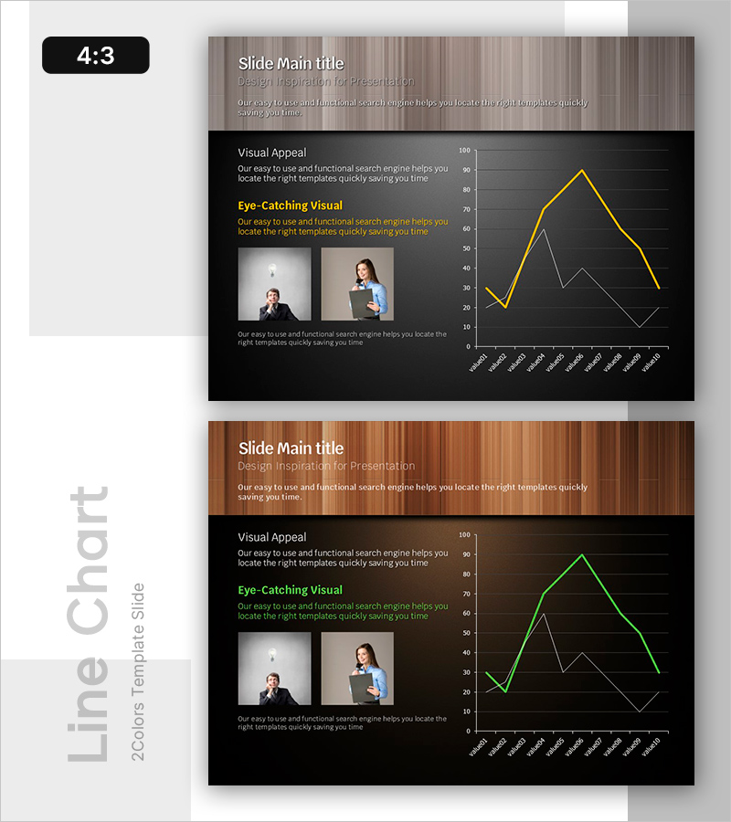 정보 전달을 위한 진행 중 그래프 슬라이드 – 눈에 띄는 시각적 효과