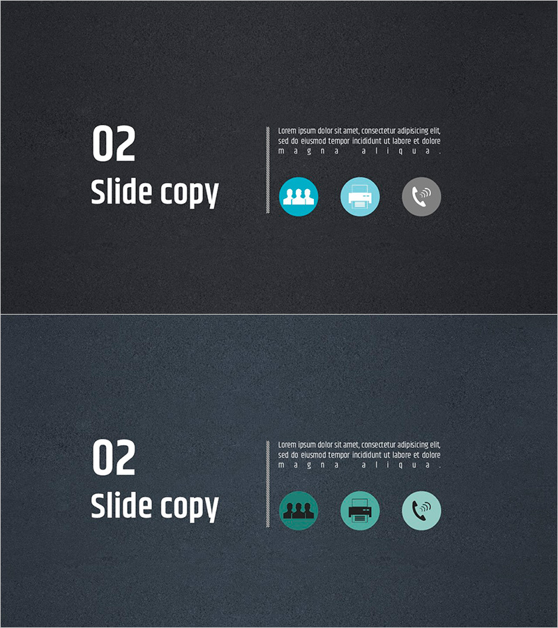 슬라이드 카피 작성 및 디자인 슬라이드 관리