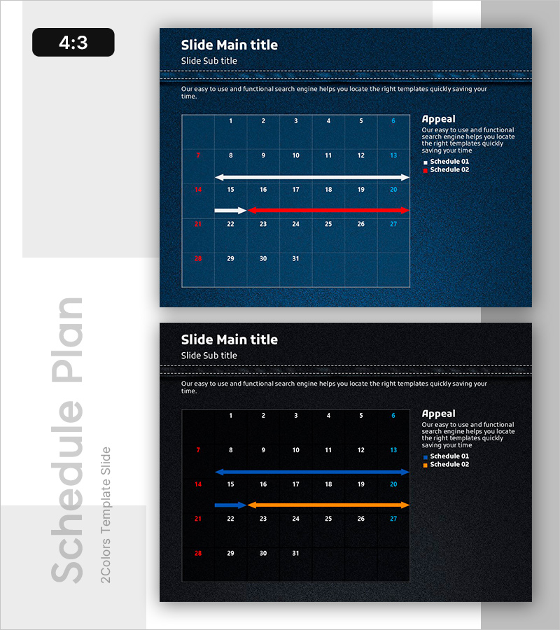 기능적 검색 엔진을 위한 슬라이드 템플릿 – 효과적인 스케줄 관리