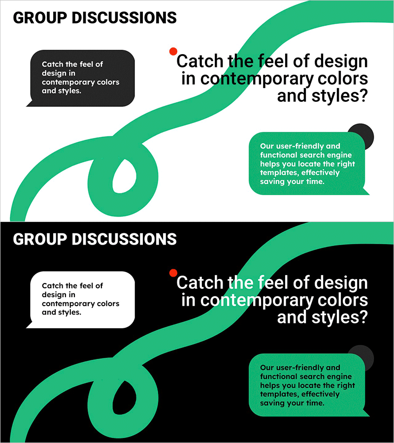 라인드로잉 테마 그룹 토론 슬라이드