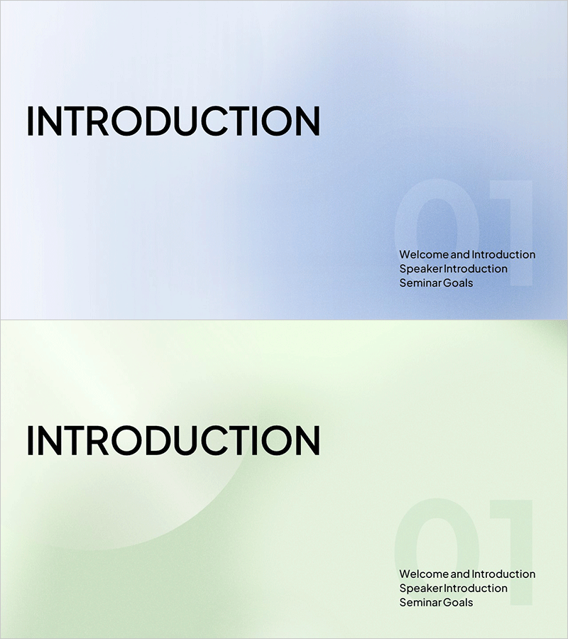 교육 세미나 파스텔 그라데이션 템플릿 간지