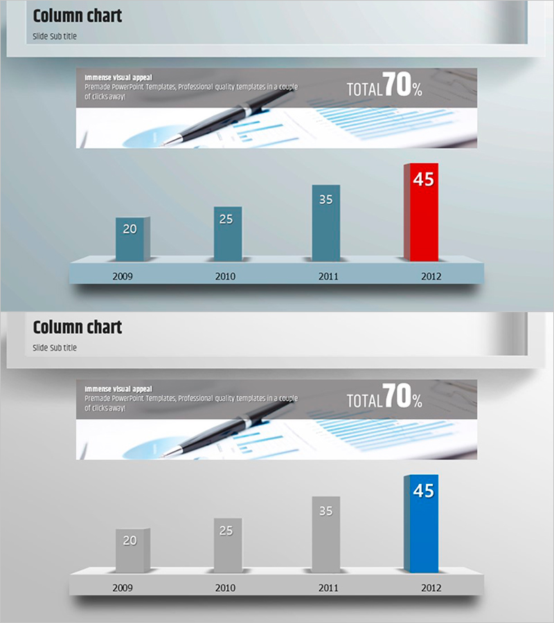 사각형 프레임 템플릿 – 세로막대 차트