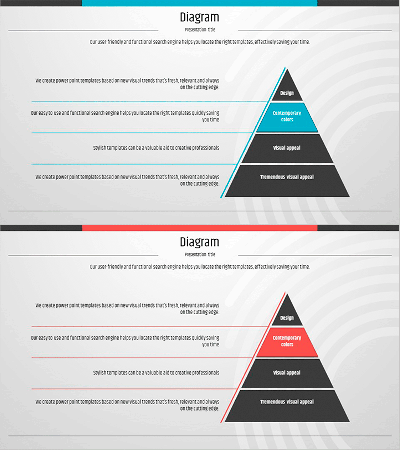 피라미드 다이어그램을 활용한 아이덴티티 와이드 템플릿