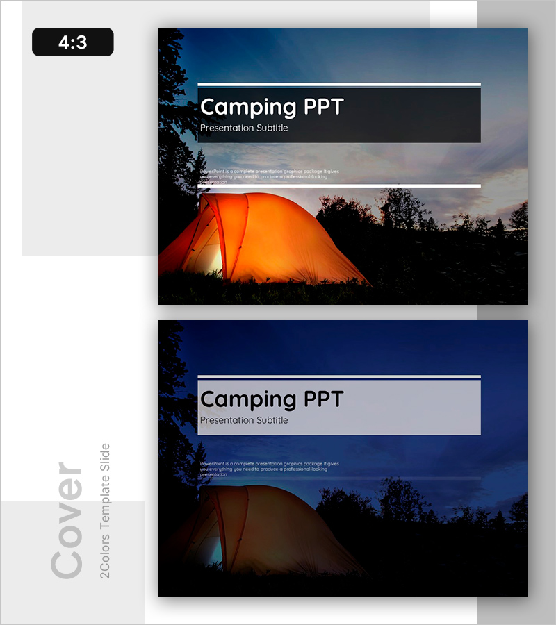 캠핑 PPT 표지 – 모험과 자연의 시작