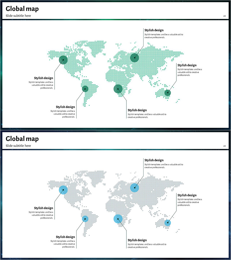 블루 그린 톤 글로벌 네트워크 지도