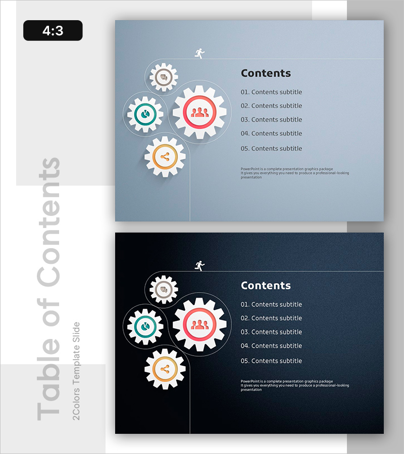 기어 일러스트 슬라이드 목차 – 명확한 구조