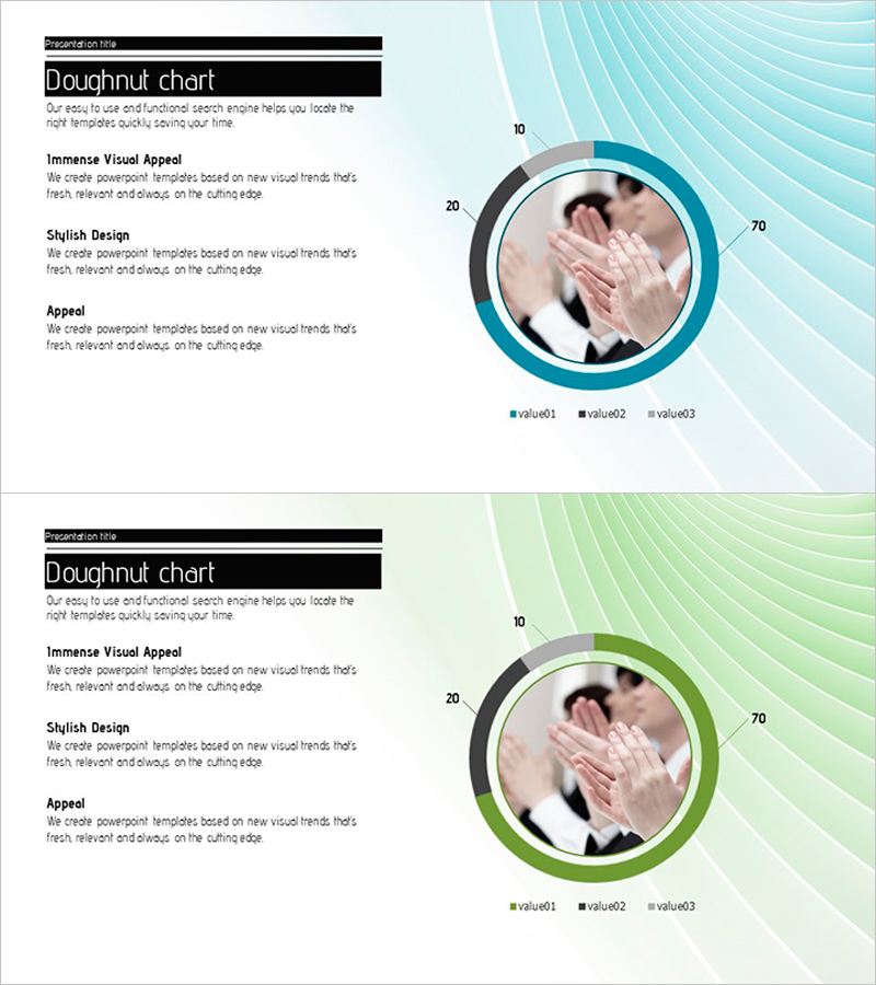블루 그린 도넛형 강조 차트 – 시각적 매력을 통한 시장 통찰