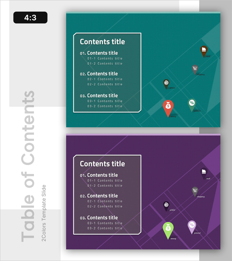목차 활용을 위한 크레딧 카드 PPT 템플릿