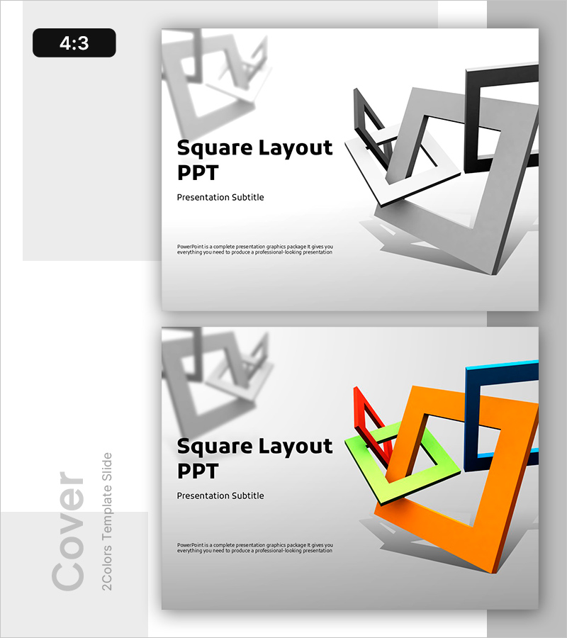 스퀘어 레이아웃 PPT 표지