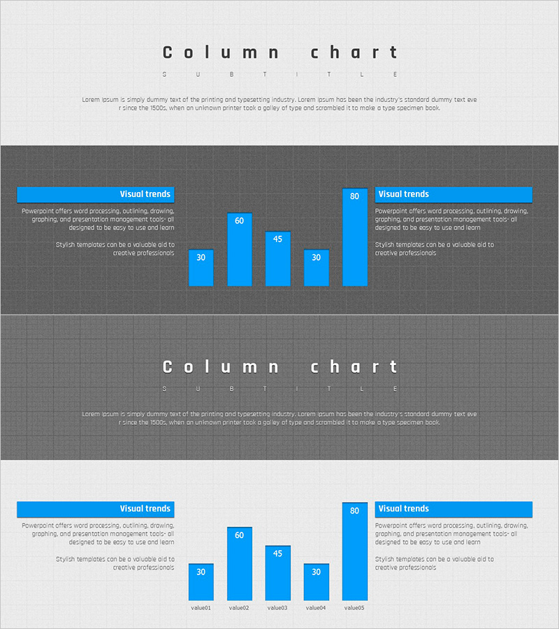 모눈종이 템플릿의 세로막대 차트