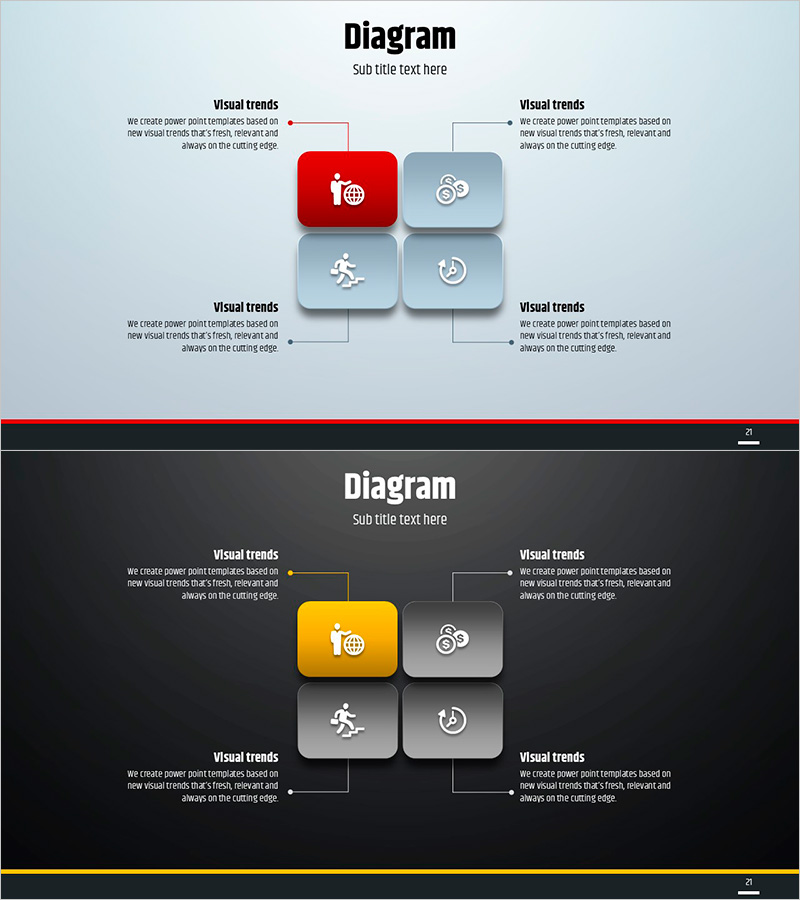 심플 원형 템플릿 다이어그램 – 사업 계획 및 관리