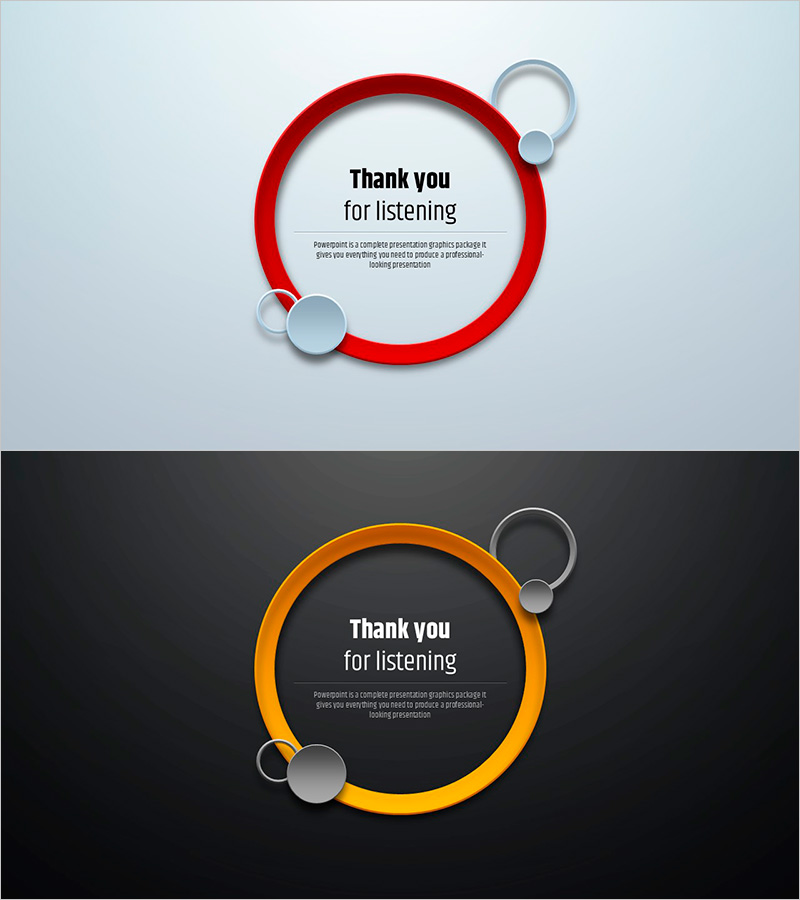 심플 원형 템플릿 엔딩표지 - 프레젠테이션의 마무리