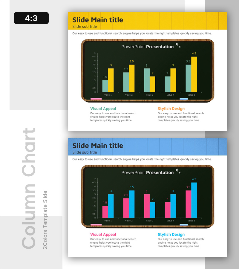 학습 항목 비교를 위한 묶음형 세로막대 그래프