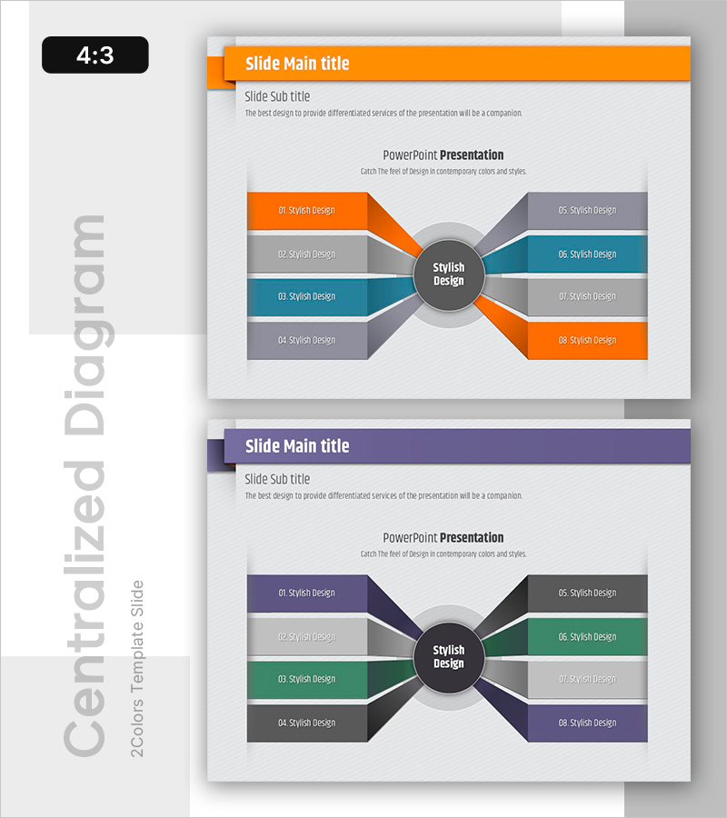 스타일리시 디자인을 강조한 PPT 슬라이드 템플릿
