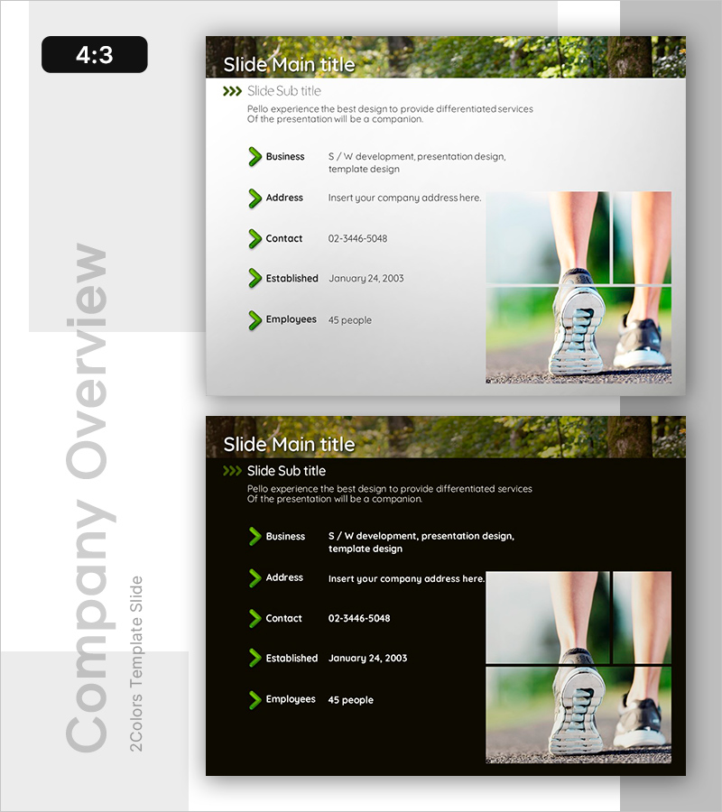 일상 헬스 PPT 개요 – 심플하면서도 청량한 비즈니스 소개