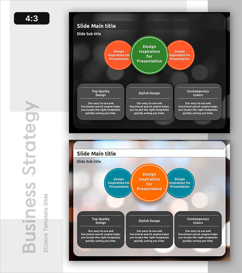 불빛 배경의 사업 목표 슬라이드 – 비전과 전략 제시