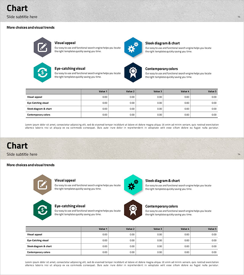 트라이앵글 패턴 템플릿 테이블 – 사업 전략을 시각화