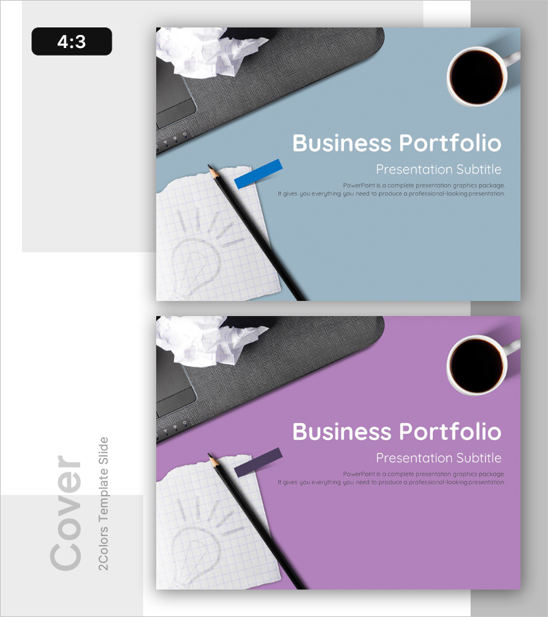 비즈니스 포트폴리오 PPT 표지 – 전문성을 강조한 디자인