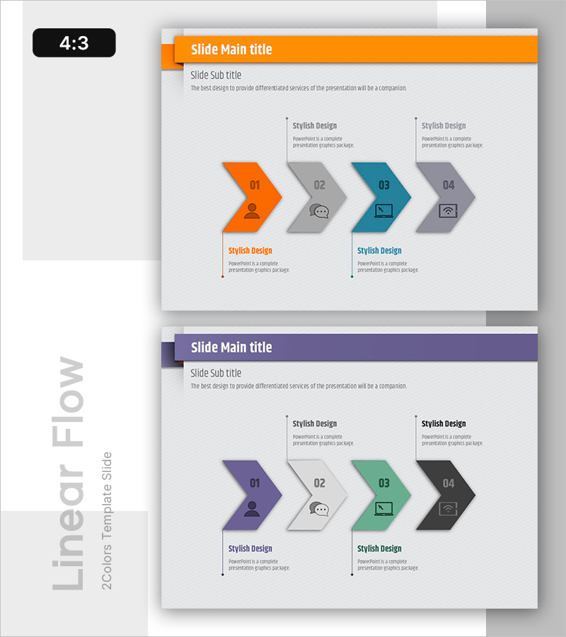 모던한 스타일로 비즈니스 프로세스를 시각화한 PPT