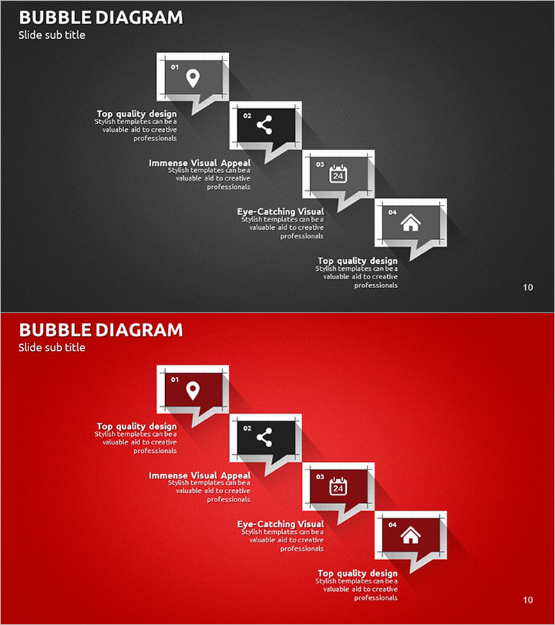 모던 비즈니스 플랜 발표 템플릿 – 버블 다이어그램