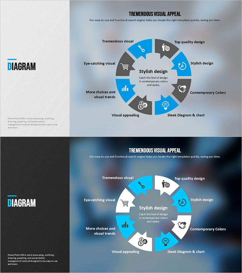모던 블루 템플릿 다이어그램 – 비즈니스 소개