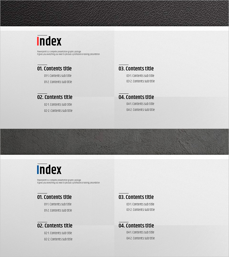 프리미엄 관리 PPT 템플릿 목차 – 명확한 구성