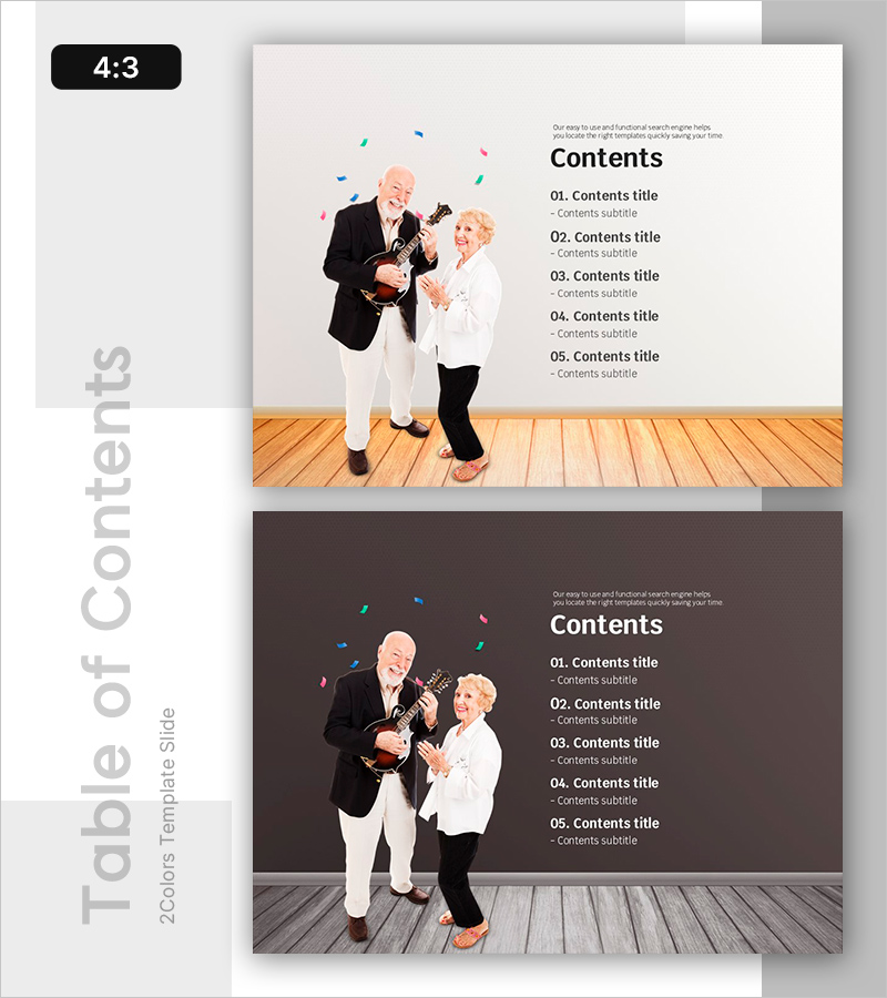 즐거운 은퇴를 위한 목차 슬라이드 – Happy Retirement Template