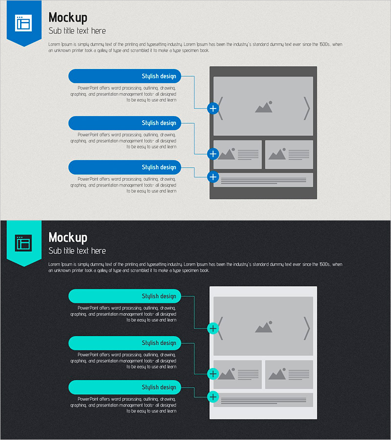 온라인 제품 소개를 위한 스타일리시한 목업 템플릿