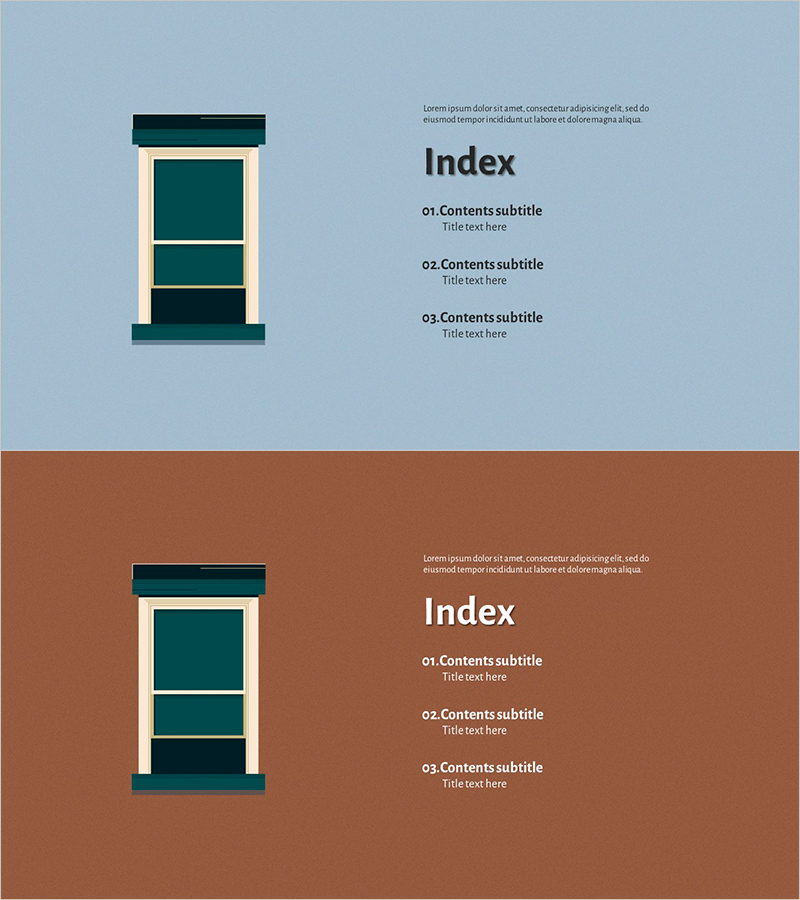 스퀘어 프레임 목차 템플릿 – 효과적인 정보 구성
