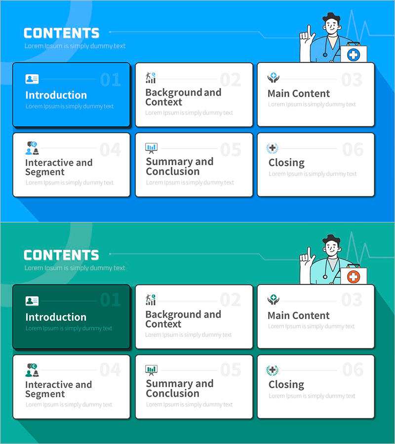 의료 세미나 프로그램 일러스트 목차