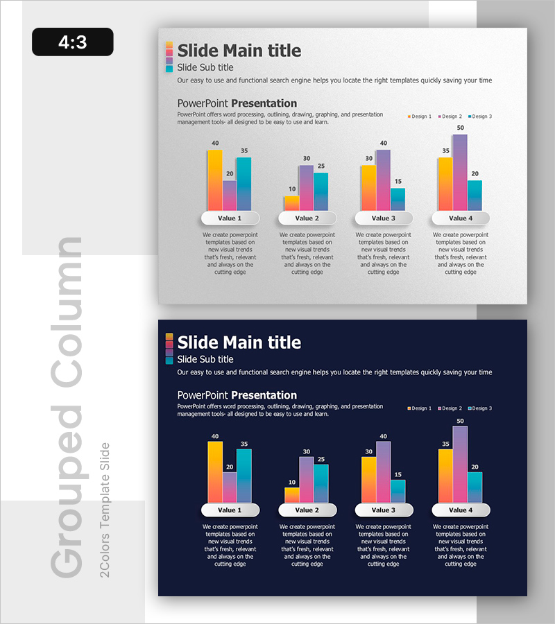 상품군별 시각적 비교 분석 슬라이드 템플릿 – 시장 동향과 성과