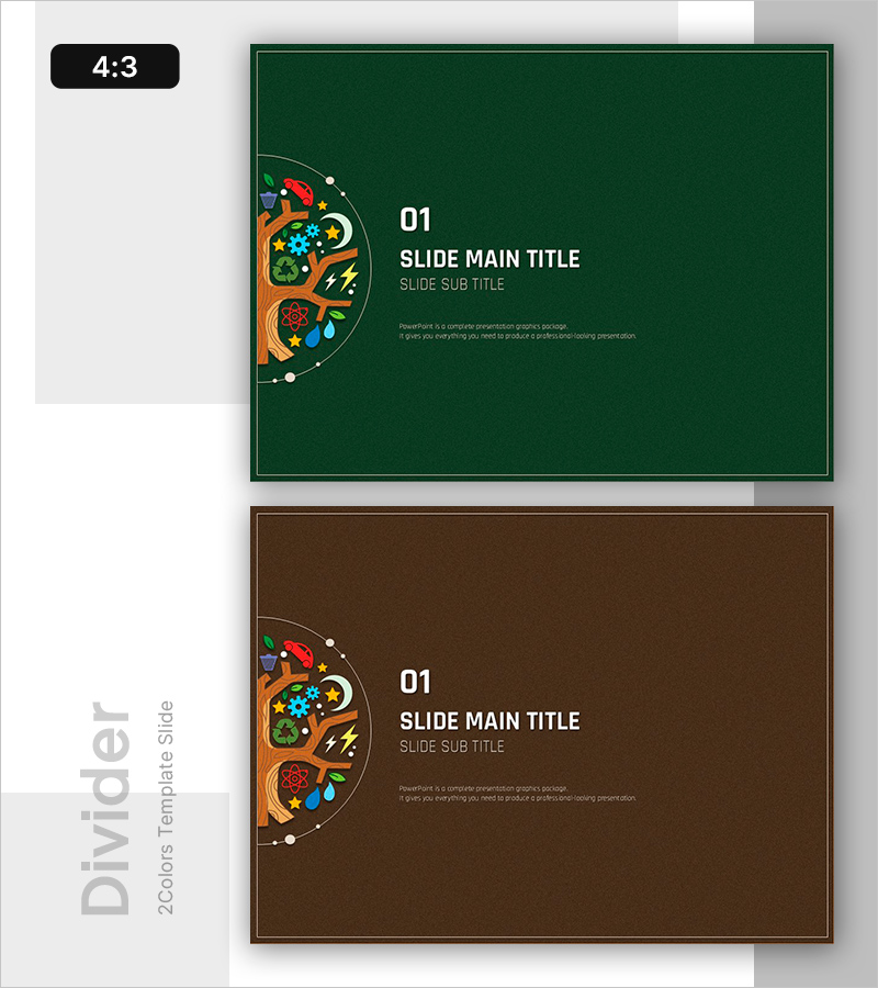 자연 나무 일러스트 그린 PPT 간지