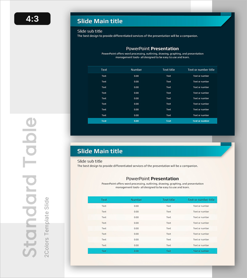 비즈니스 스탠다드 테이블 – 재무 성과의 명확한 시각화