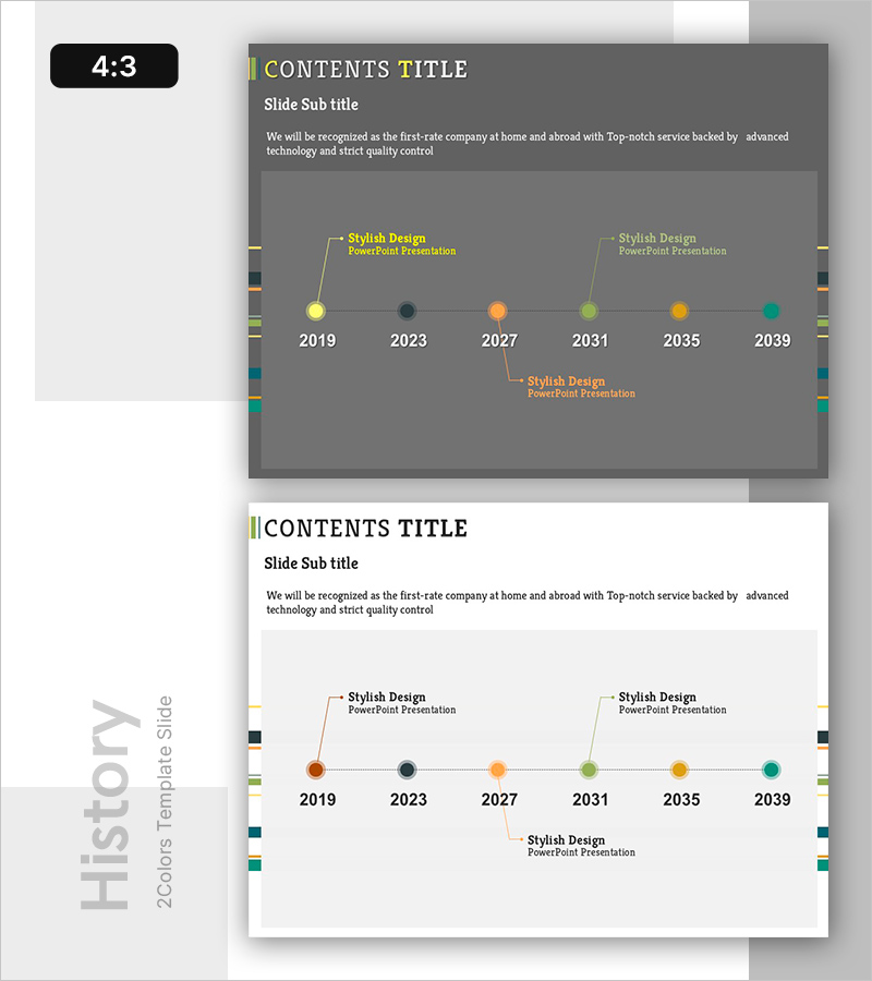 스트라이프 템플릿으로 연혁 시각화 – 모던하고 세련된 디자인