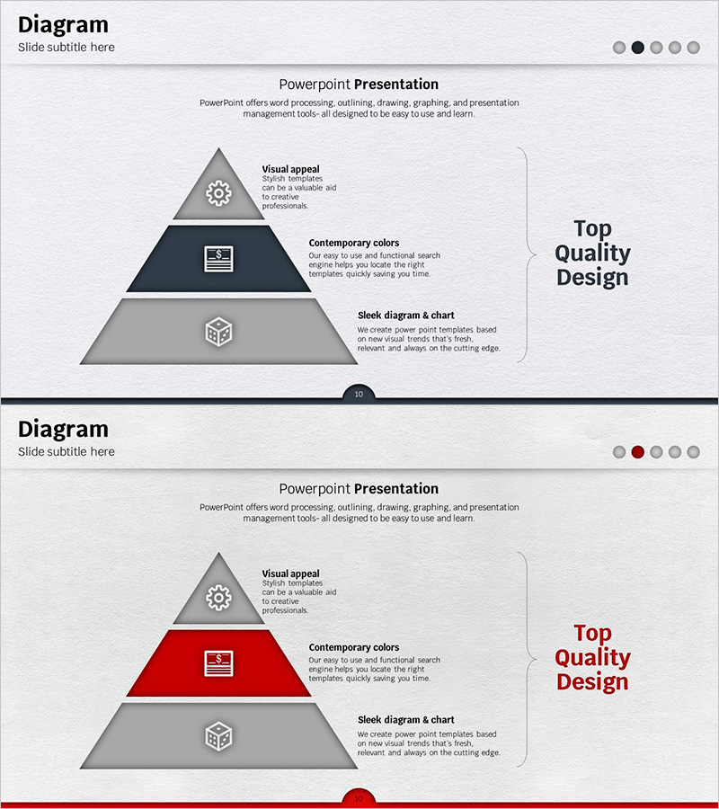 피라미드 다이어그램을 활용한 시장 분석 템플릿 - 레인보우 색상 배합