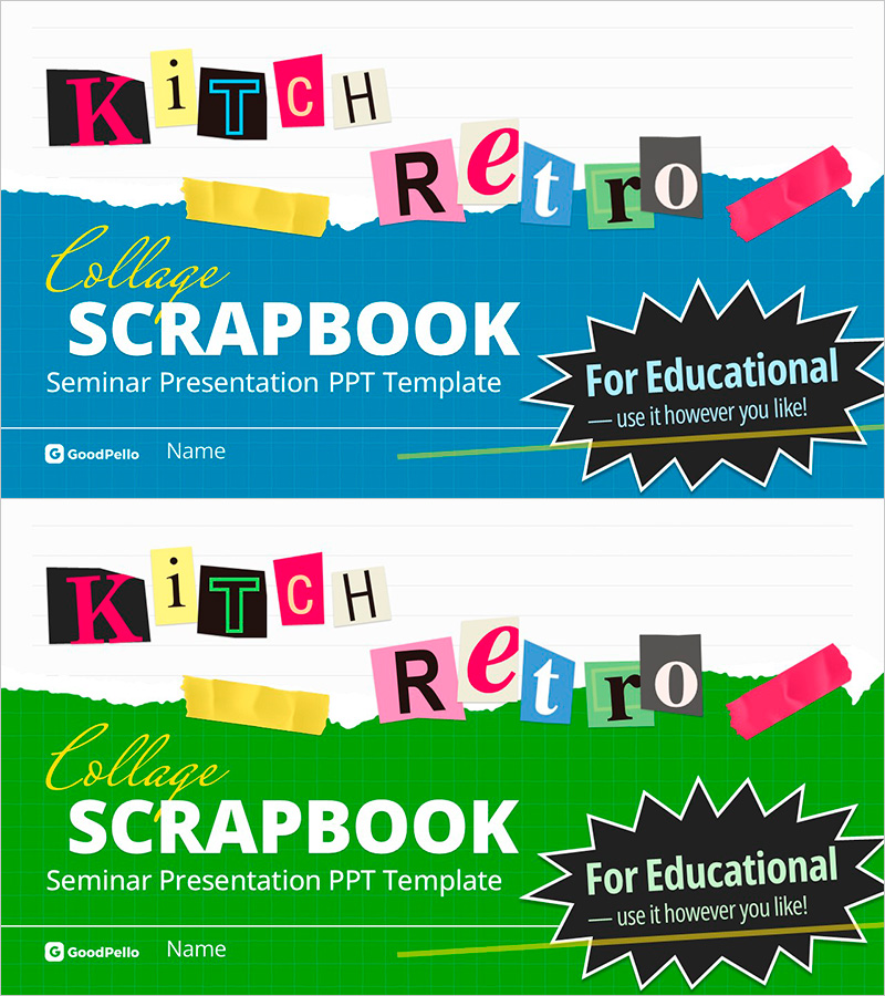 키치 레트로 콜라주 세미나 템플릿 표지
