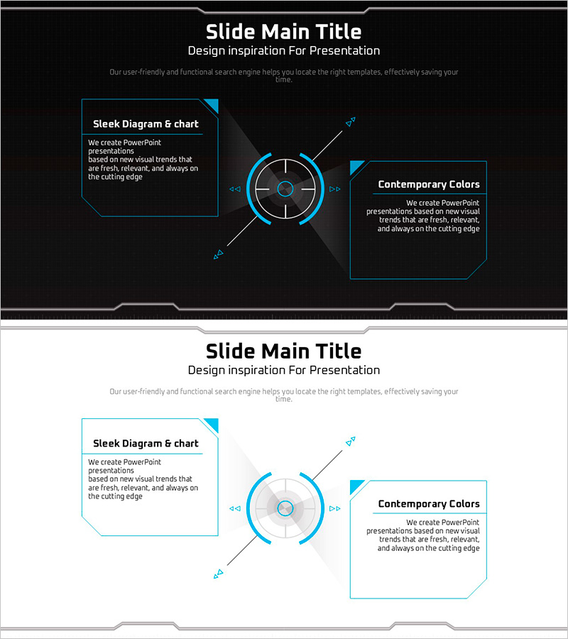 기하학 무늬 와이드 피피티 다이어그램6 – 마케팅 전략과 목표 시장에 최적화