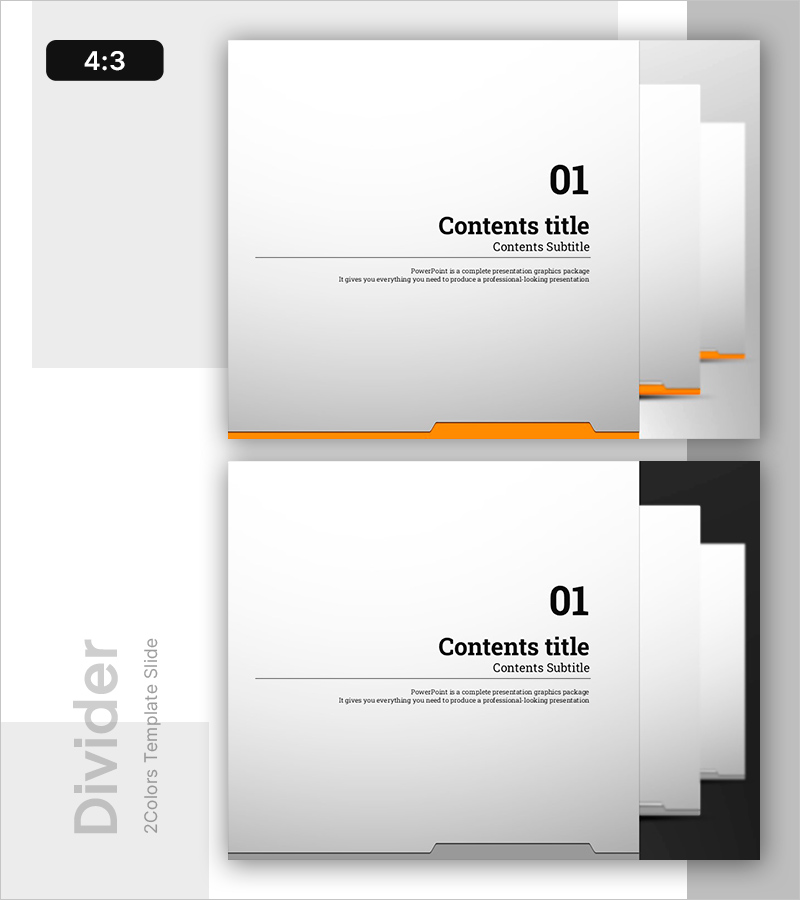 프레젠테이션 간지 템플릿 – 내용별 슬라이드