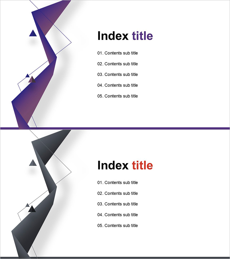 목차 디자인 템플릿 – 현대적 레이아웃