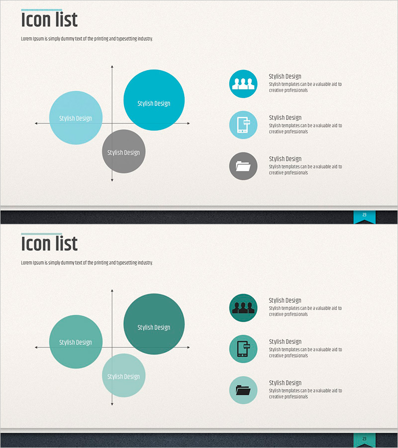 모던 비즈니스 프레젠테이션 템플릿 아이콘 리스트 – 마케팅 전략 강화