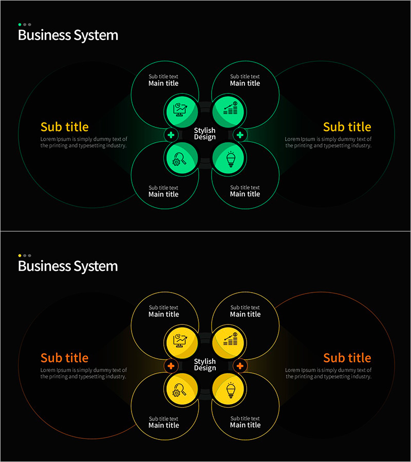 사업 운영 시스템 인포그래픽 슬라이드 – 효과적 사업 전략
