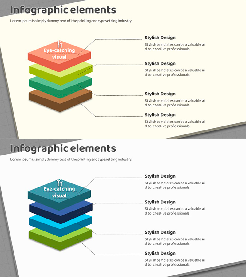 사각형 입체 다이어그램으로 사업 추진 전략을 강화하는 박스 템플릿
